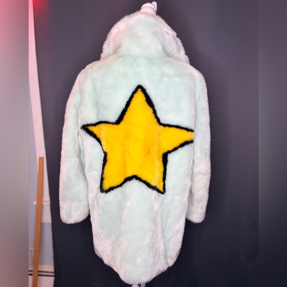 Topshop Sky Blue Teddy Jacket with Yellow Star size 6 - Picture 3 of 13
